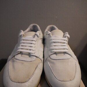 Burberry White Leather & Mesh Low-Top Sneakers – EU 40.5